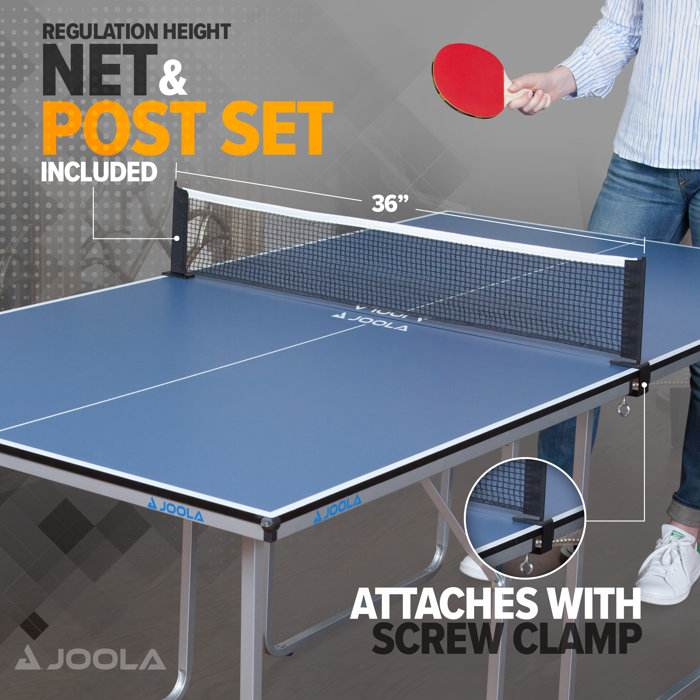 JOOLA Midsize Table Tennis Table Mini Ping Pong Table and Foldable